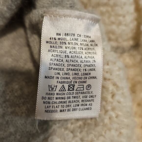 Anthropologie Sleeping On Snow Grey and Ivory Off the Shoulder Sweater - Picture 4 of 6